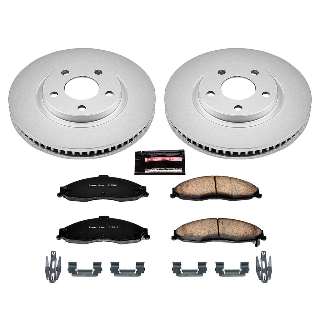 PowerStop CRK1547 - Z17 Geomet Coated Rotor and Low Dust Brake Pad Kit