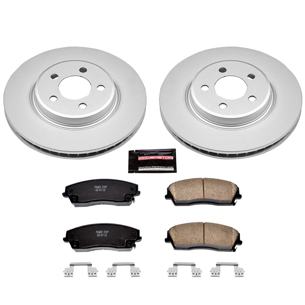 PowerStop CRK1714 - Z17 Geomet Coated Rotor and Low Dust Brake Pad Kit