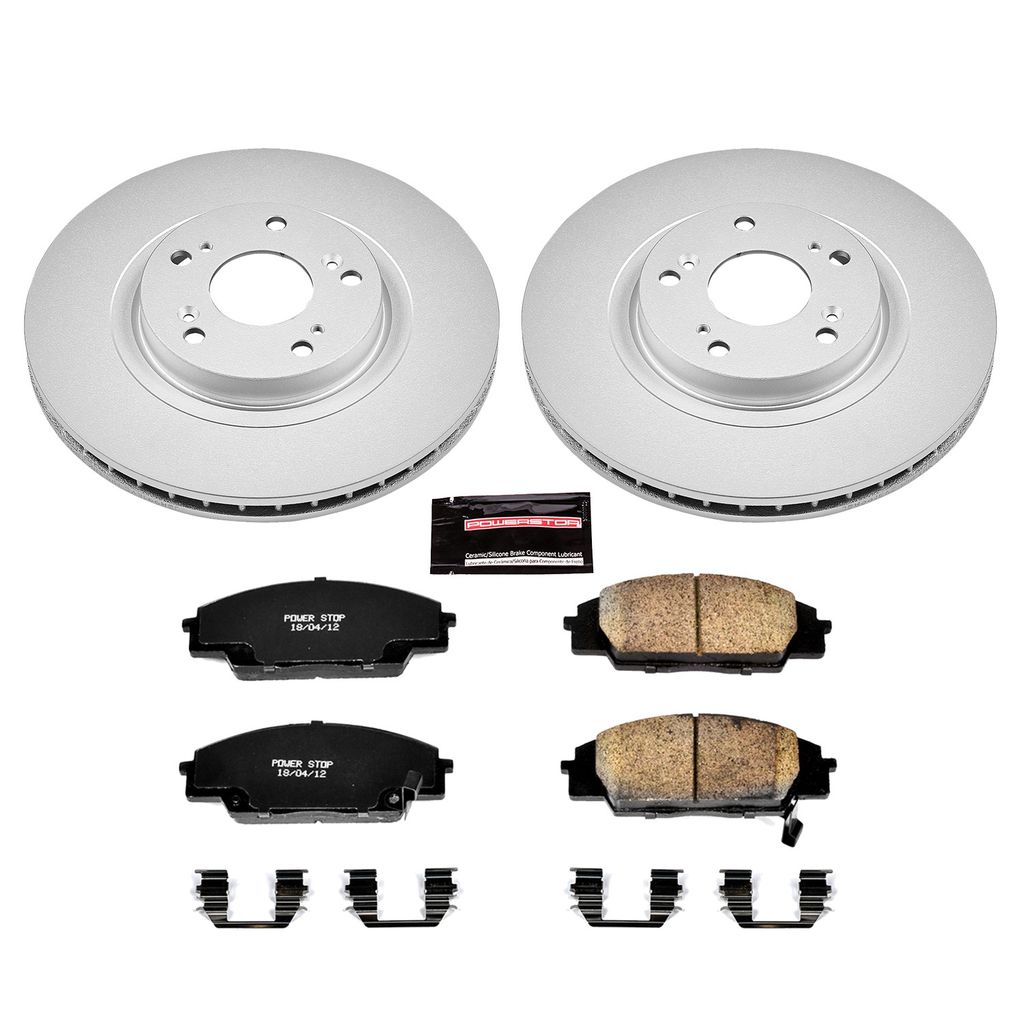 PowerStop CRK2439 - Z17 Geomet Coated Rotor and Low Dust Brake Pad Kit