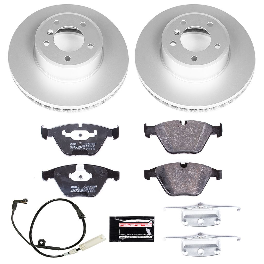 Genuine Geomet Coated Rotors, ECE-R90 Brake Pads + Hardware Kit