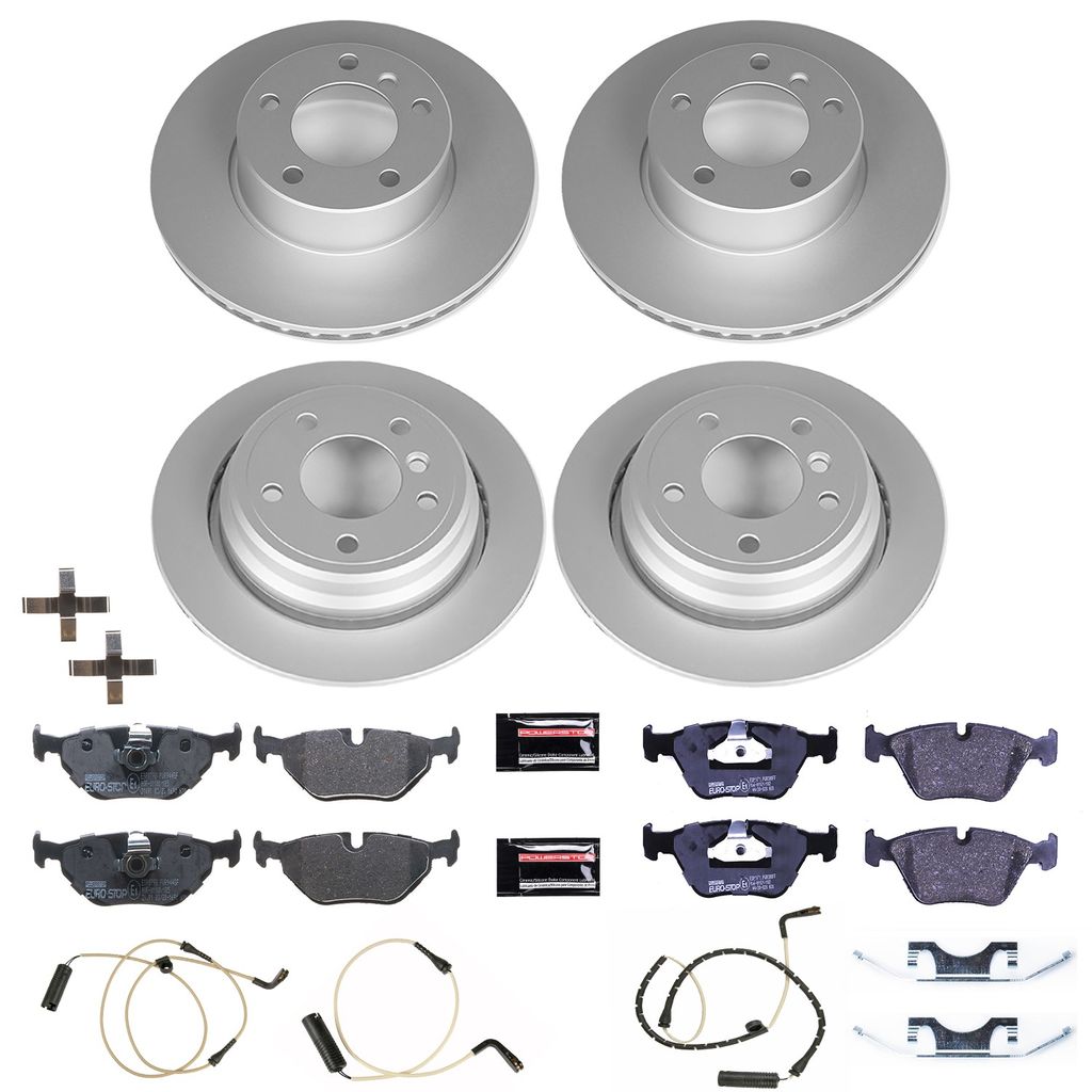 PowerStop ESK2746 - Genuine Geomet Coated Rotors, ECE-R90 Brake Pads + Hardware Kit