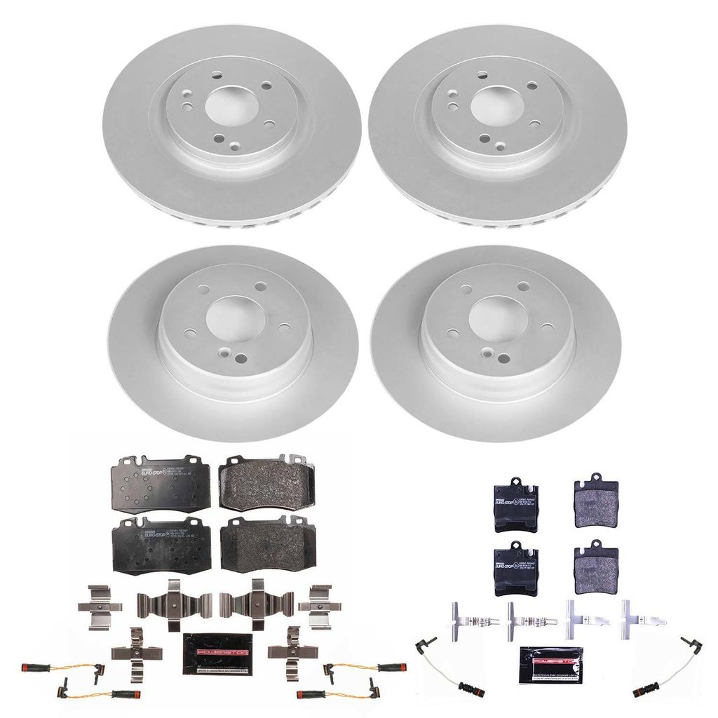 PowerStop ESK2791 - Genuine Geomet Coated Rotors, ECE-R90 Brake Pads + Hardware Kit