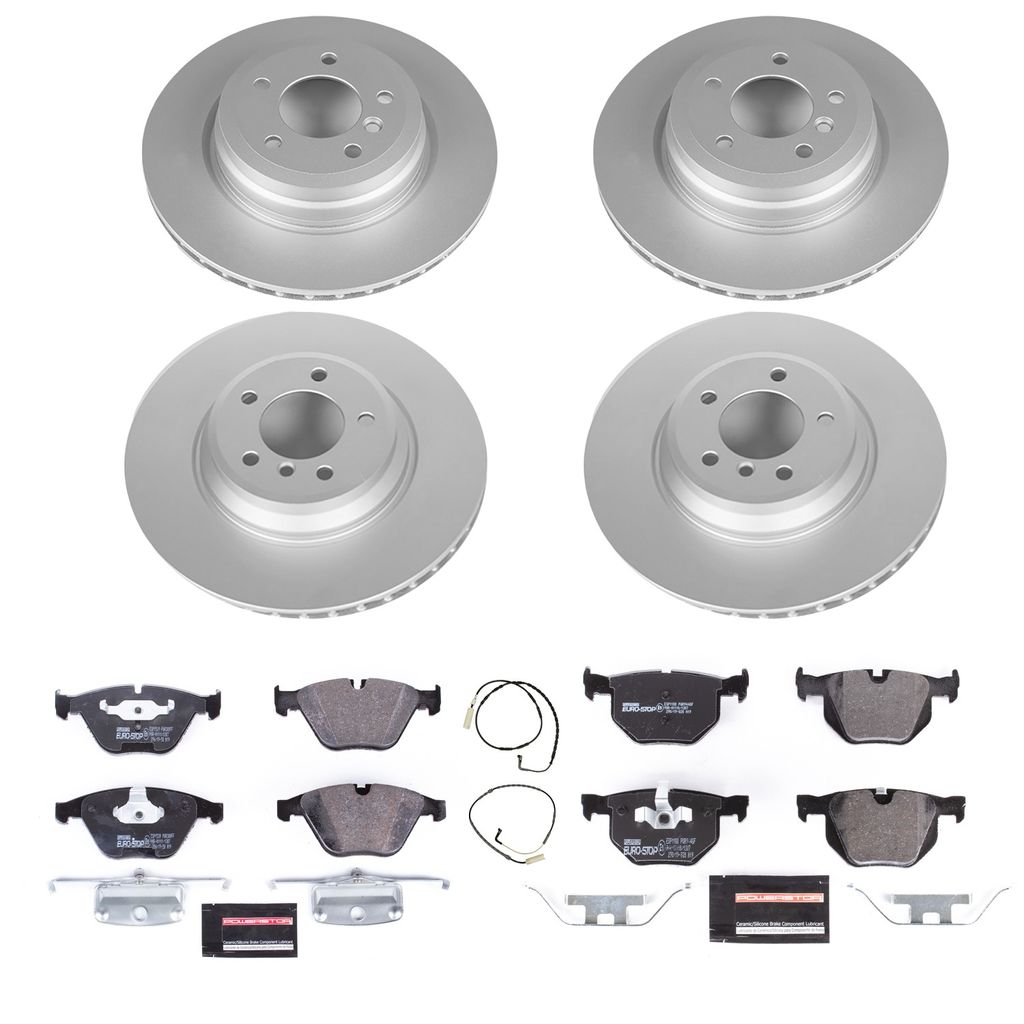 PowerStop ESK2883 - Genuine Geomet Coated Rotors, ECE-R90 Brake Pads + Hardware Kit