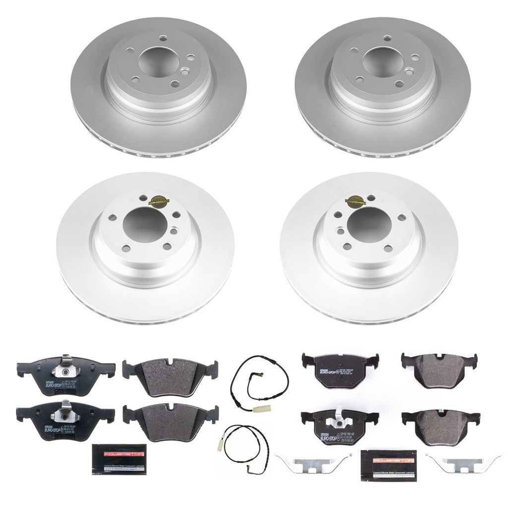 PowerStop ESK2886 - Genuine Geomet Coated Rotors, ECE-R90 Brake Pads + Hardware Kit