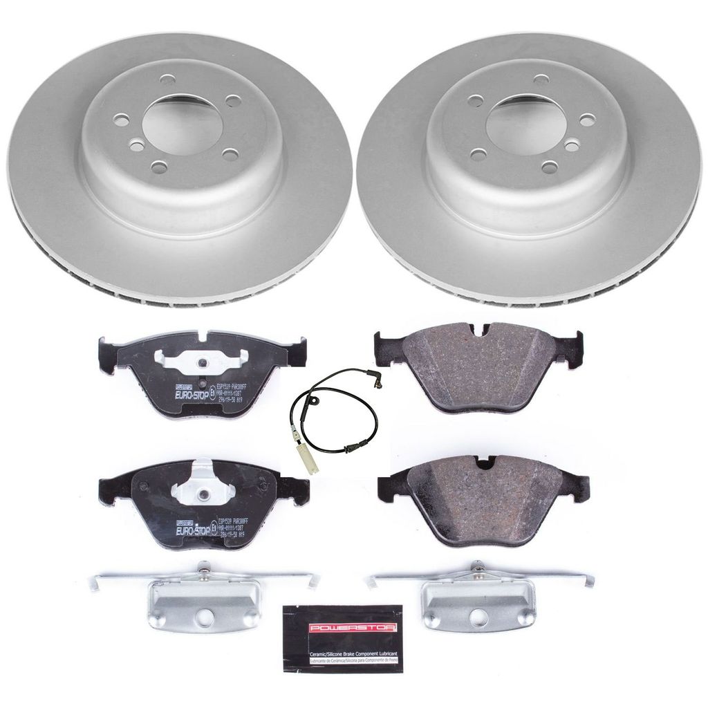 Genuine Geomet Coated Rotors, ECE-R90 Brake Pads + Hardware Kit