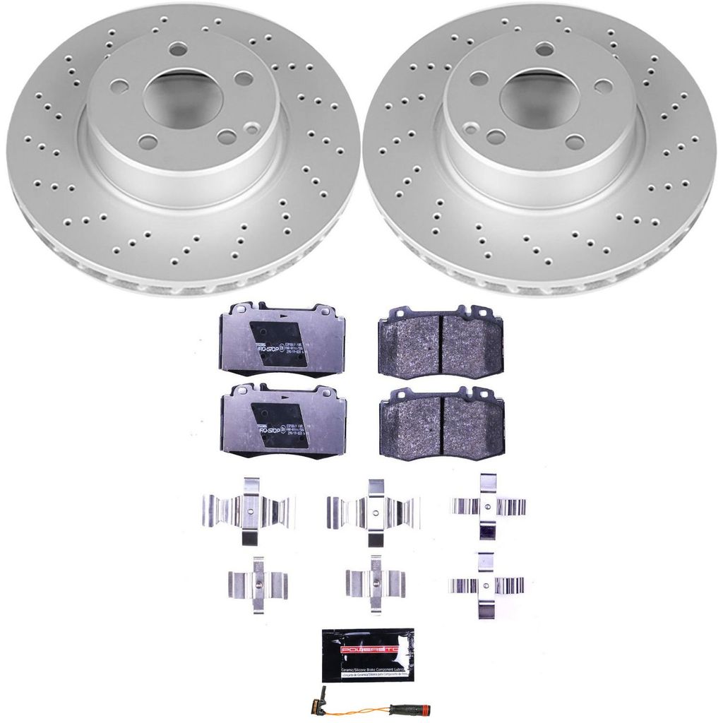 Genuine Geomet Coated Rotors, ECE-R90 Brake Pads + Hardware Kit