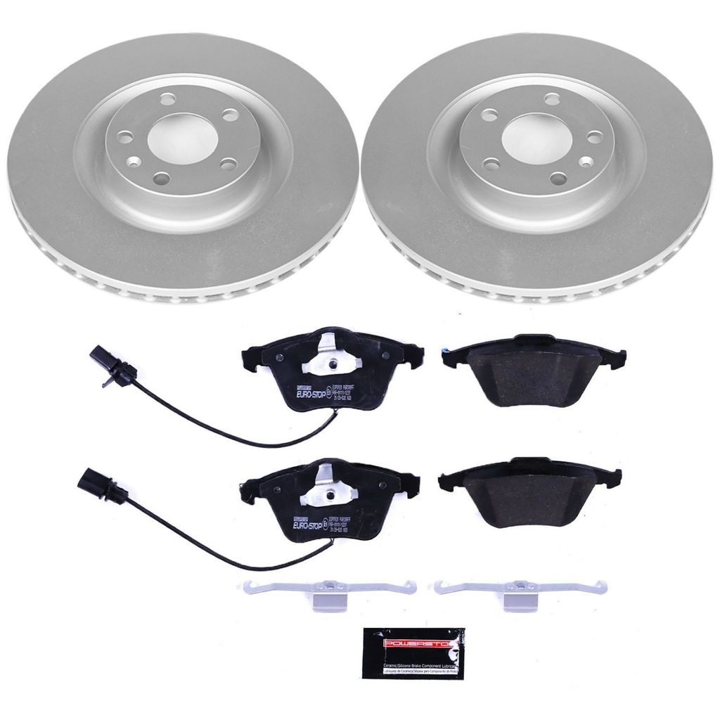 Genuine Geomet Coated Rotors, ECE-R90 Brake Pads + Hardware Kit