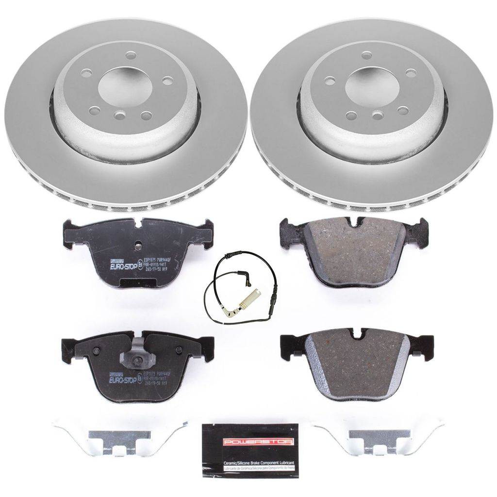Genuine Geomet Coated Rotors, ECE-R90 Brake Pads + Hardware Kit