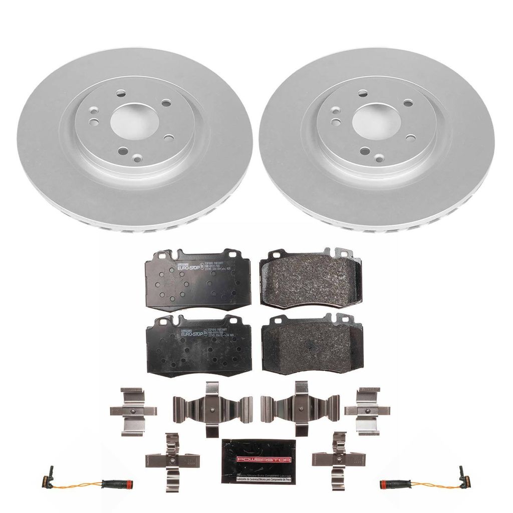 PowerStop ESK2950 - Genuine Geomet Coated Rotors, ECE-R90 Brake Pads + Hardware Kit