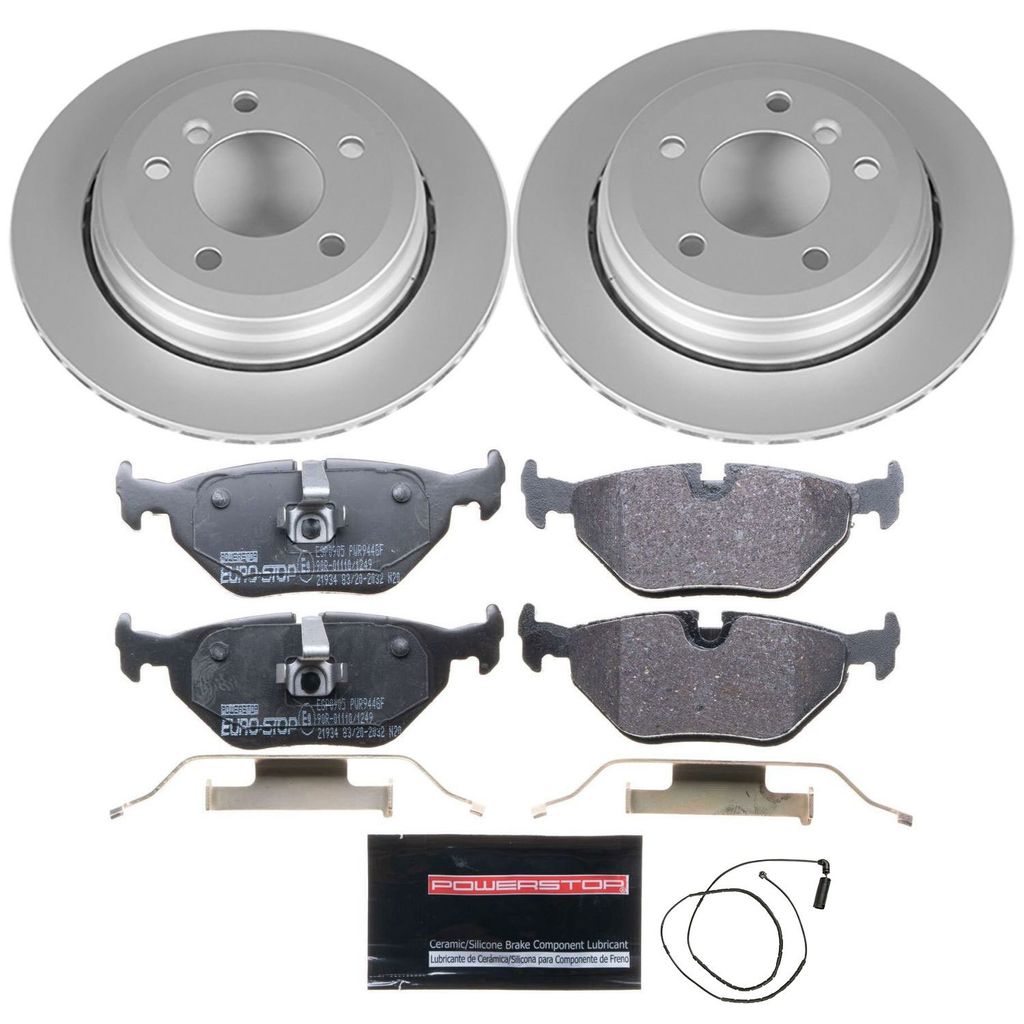 PowerStop ESK2970 - Genuine Geomet Coated Rotors, ECE-R90 Brake Pads + Hardware Kit