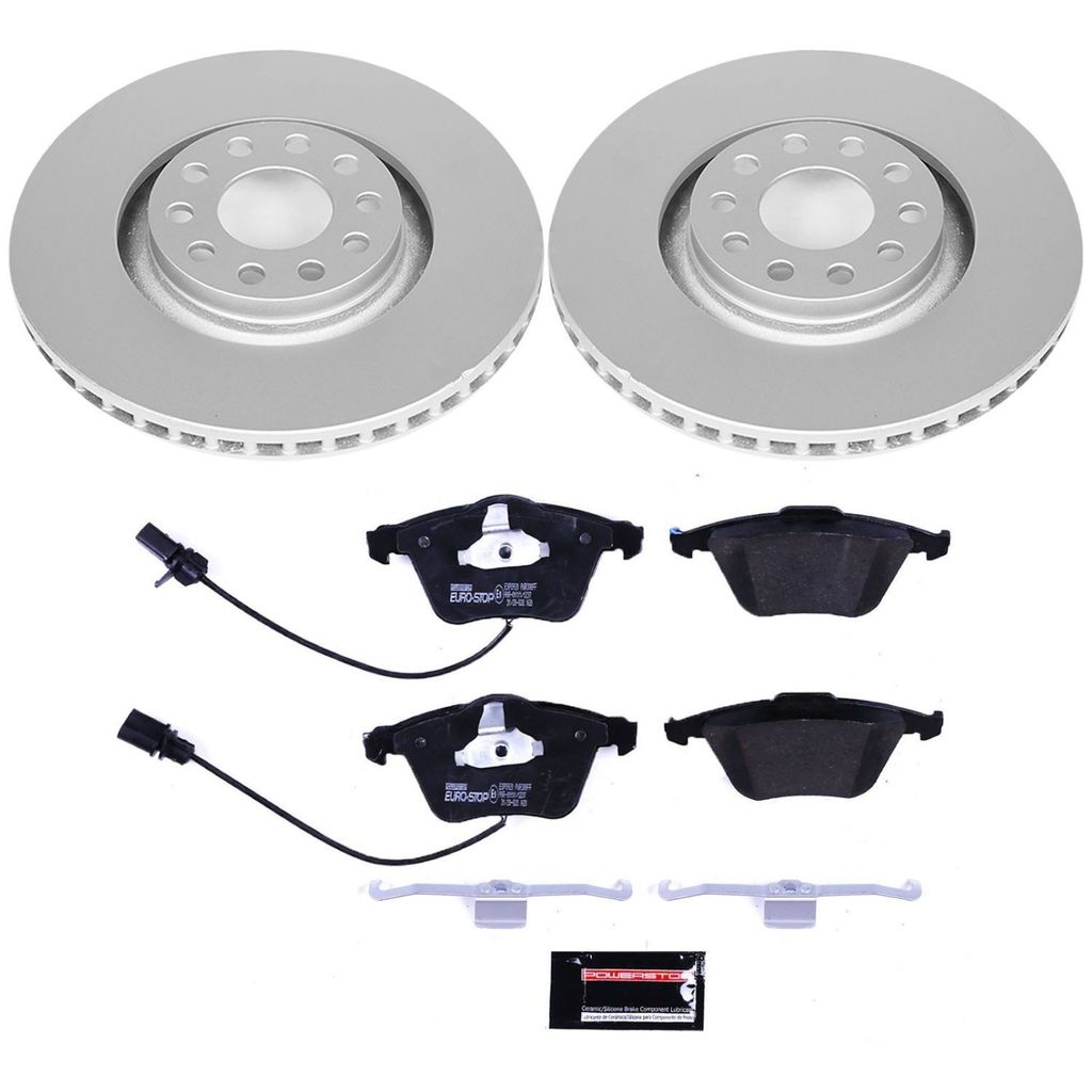 Genuine Geomet Coated Rotors, ECE-R90 Brake Pads + Hardware Kit
