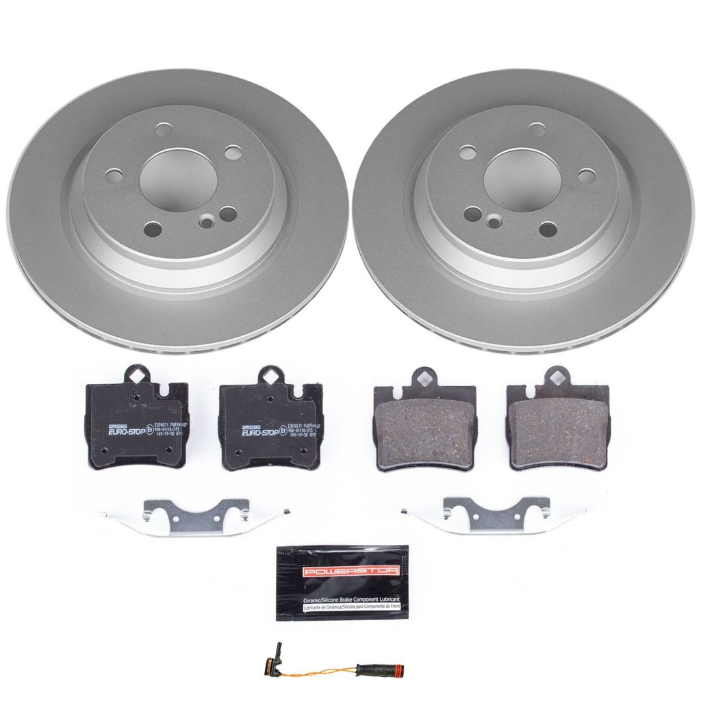 Genuine Geomet Coated Rotors, ECE-R90 Brake Pads + Hardware Kit