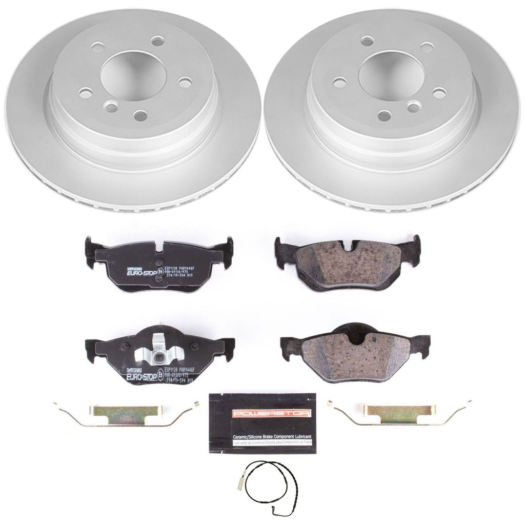 Genuine Geomet Coated Rotors, ECE-R90 Brake Pads + Hardware Kit