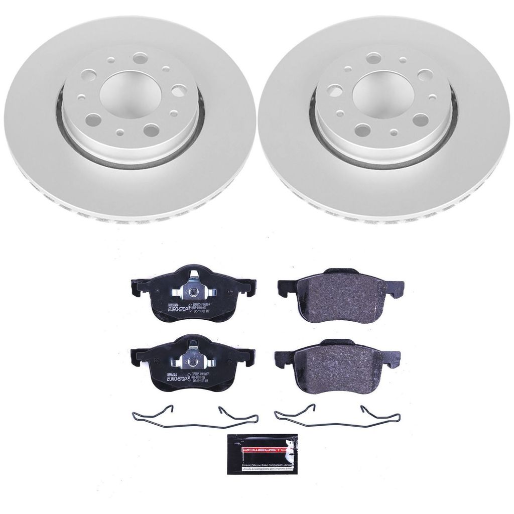 Genuine Geomet Coated Rotors, ECE-R90 Brake Pads + Hardware Kit