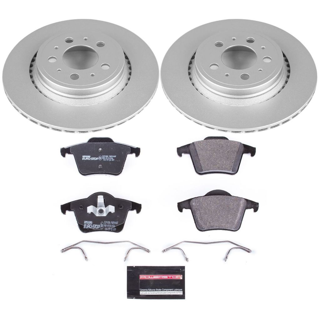Genuine Geomet Coated Rotors, ECE-R90 Brake Pads + Hardware Kit