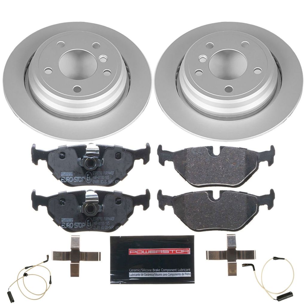Genuine Geomet Coated Rotors, ECE-R90 Brake Pads + Hardware Kit