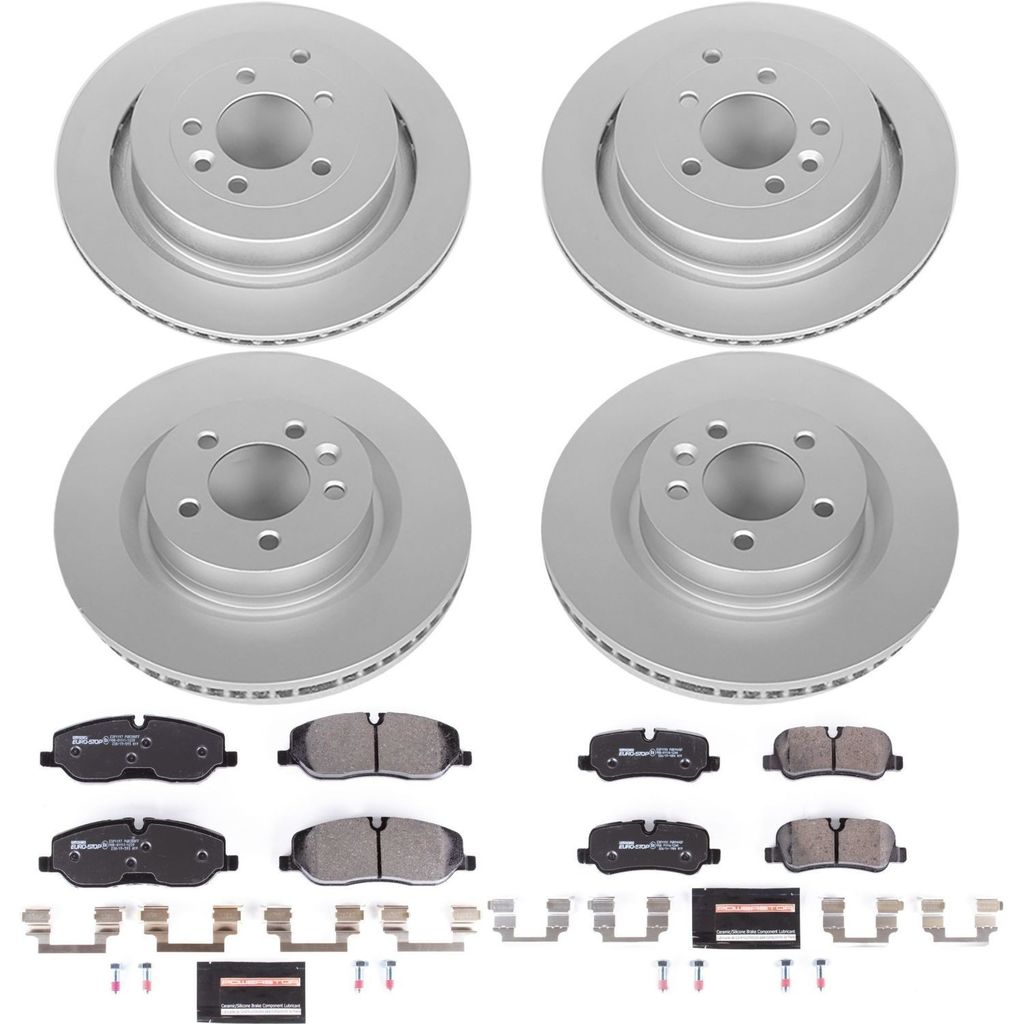 PowerStop ESK4059 - Genuine Geomet Coated Rotors, ECE-R90 Brake Pads + Hardware Kit