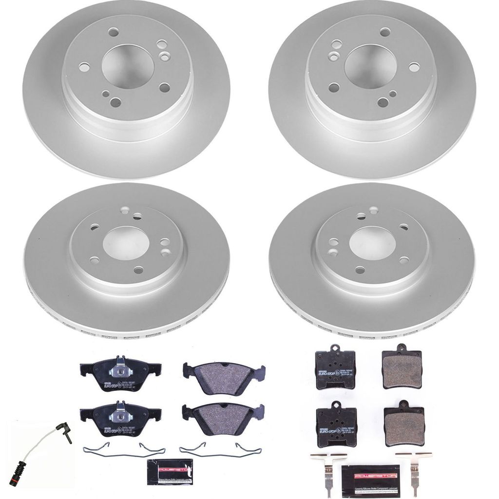 PowerStop ESK4420 - Genuine Geomet Coated Rotors, ECE-R90 Brake Pads + Hardware Kit