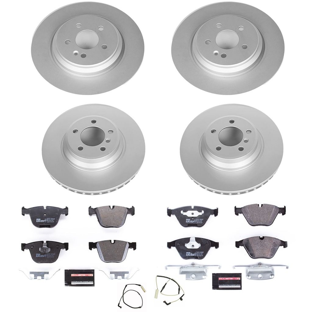 PowerStop ESK4479 - Genuine Geomet Coated Rotors, ECE-R90 Brake Pads + Hardware Kit