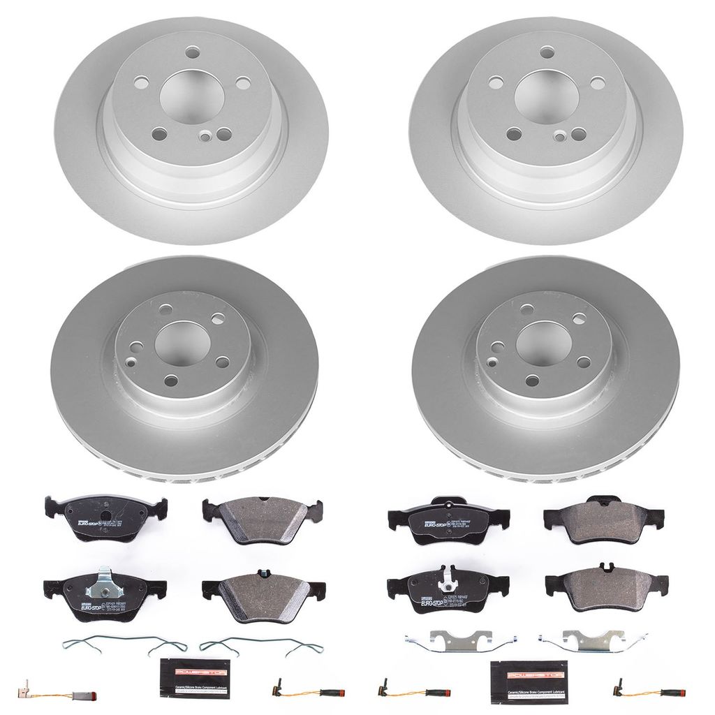 PowerStop ESK4511 - Genuine Geomet Coated Rotors, ECE-R90 Brake Pads + Hardware Kit