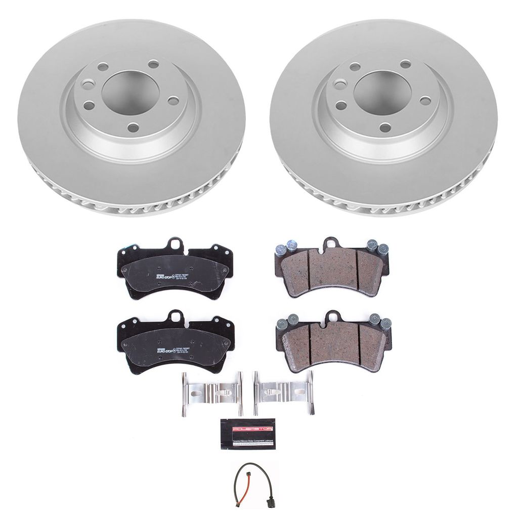 Genuine Geomet Coated Rotors, ECE-R90 Brake Pads + Hardware Kit