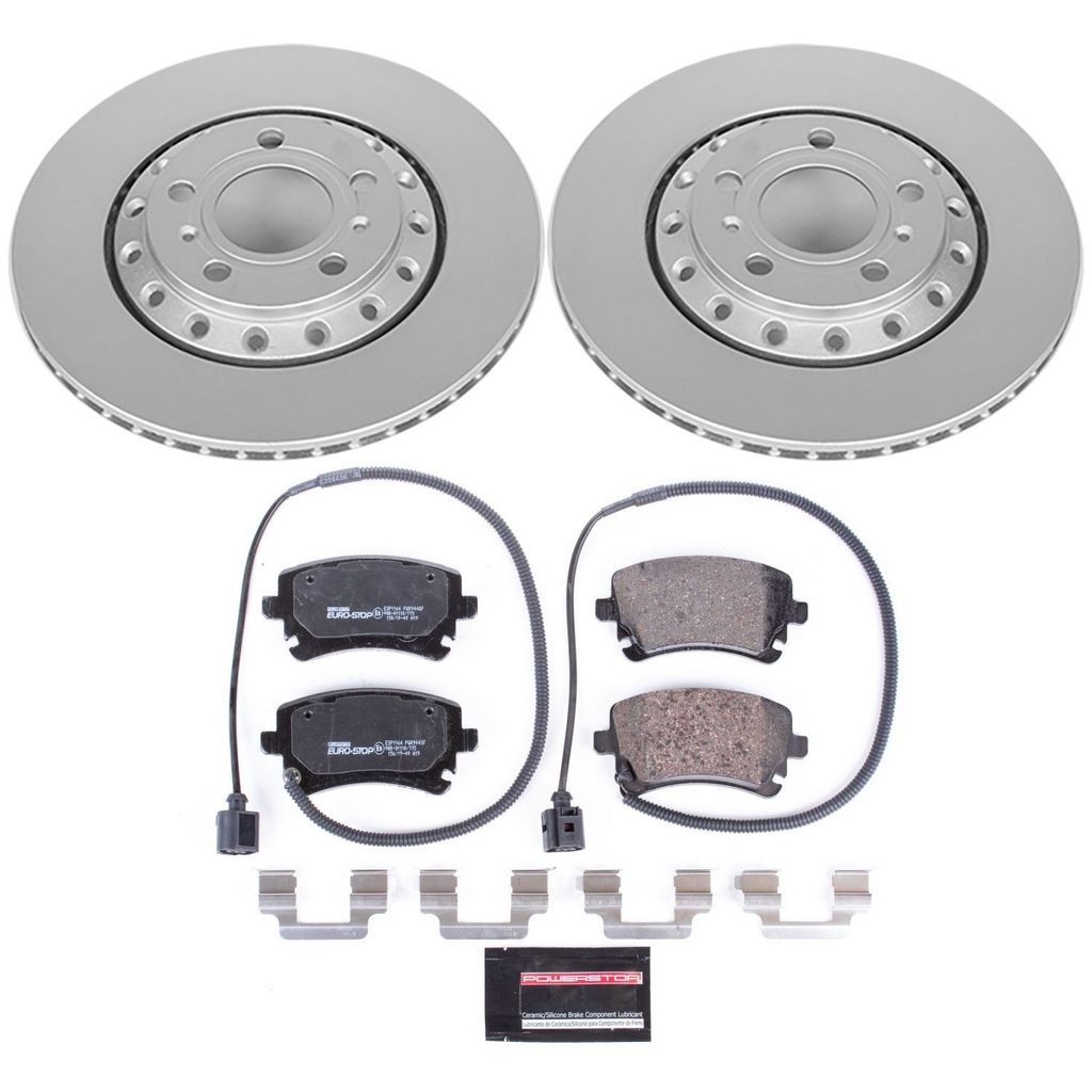 Genuine Geomet Coated Rotors, ECE-R90 Brake Pads + Hardware Kit