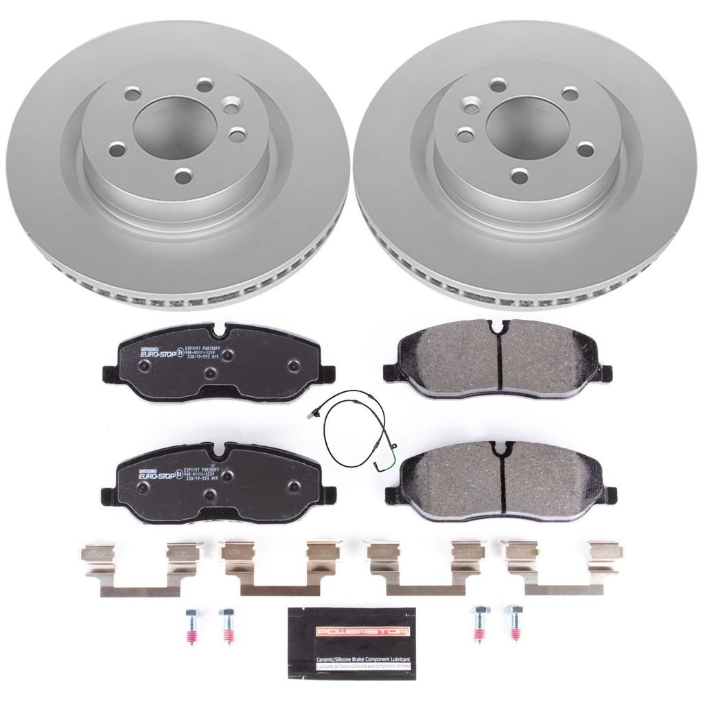 PowerStop ESK4615 - Genuine Geomet Coated Rotors, ECE-R90 Brake Pads + Hardware Kit