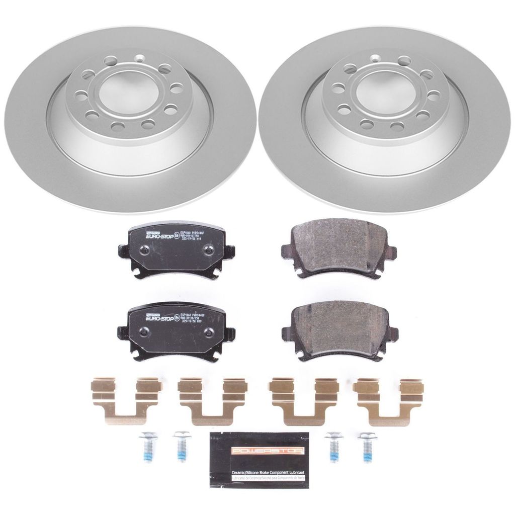 Genuine Geomet Coated Rotors, ECE-R90 Brake Pads + Hardware Kit