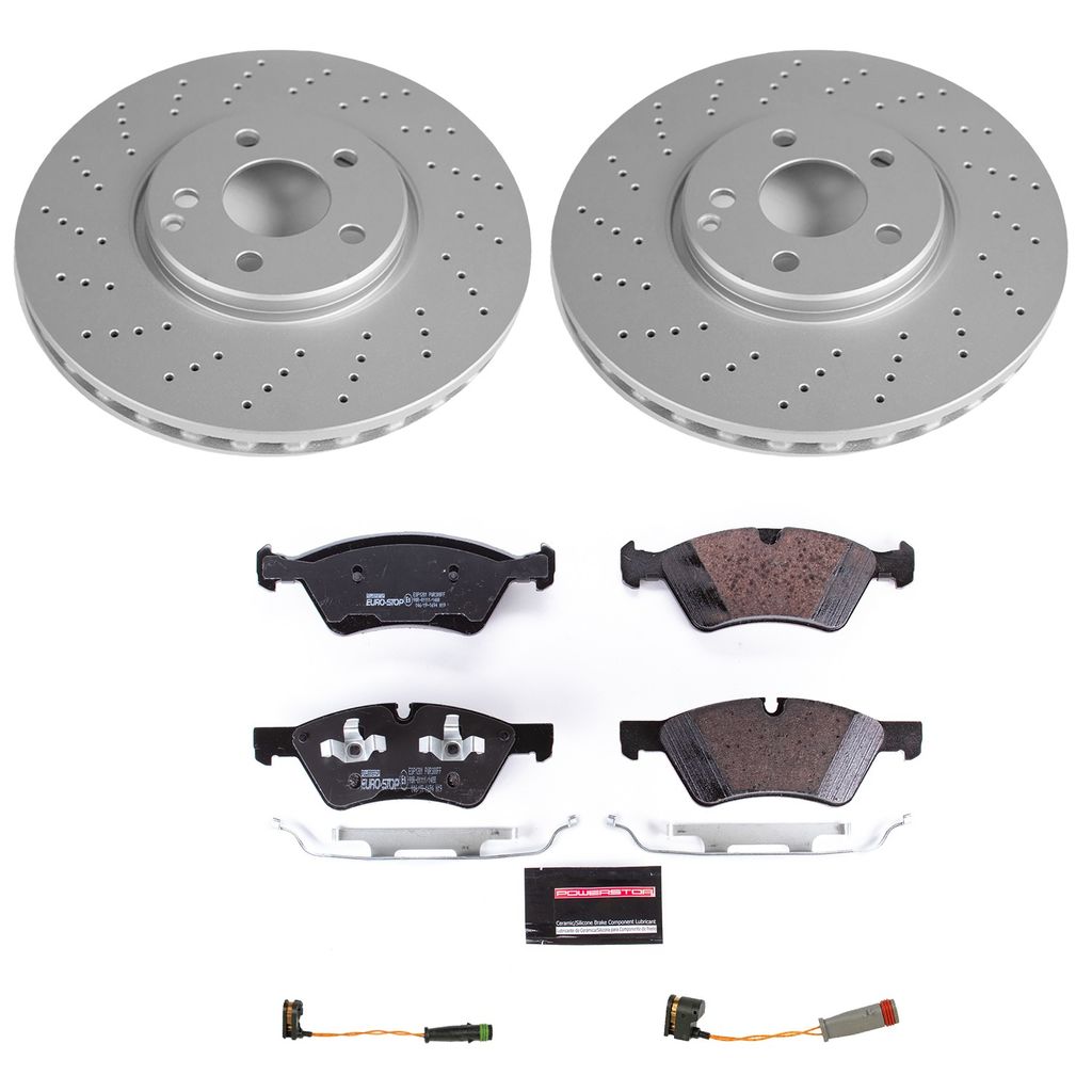 Genuine Geomet Coated Rotors, ECE-R90 Brake Pads + Hardware Kit
