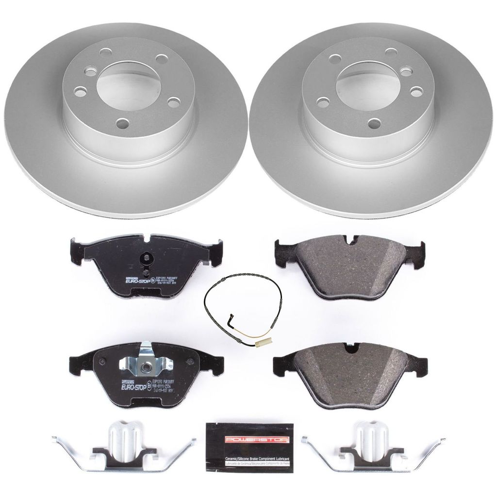 Genuine Geomet Coated Rotors, ECE-R90 Brake Pads + Hardware Kit