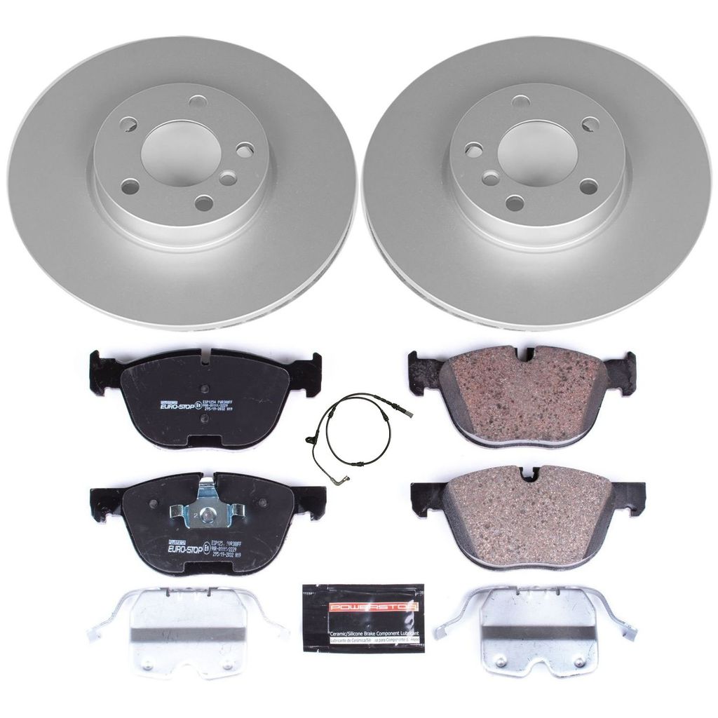 PowerStop ESK4693 - Genuine Geomet Coated Rotors, ECE-R90 Brake Pads + Hardware Kit