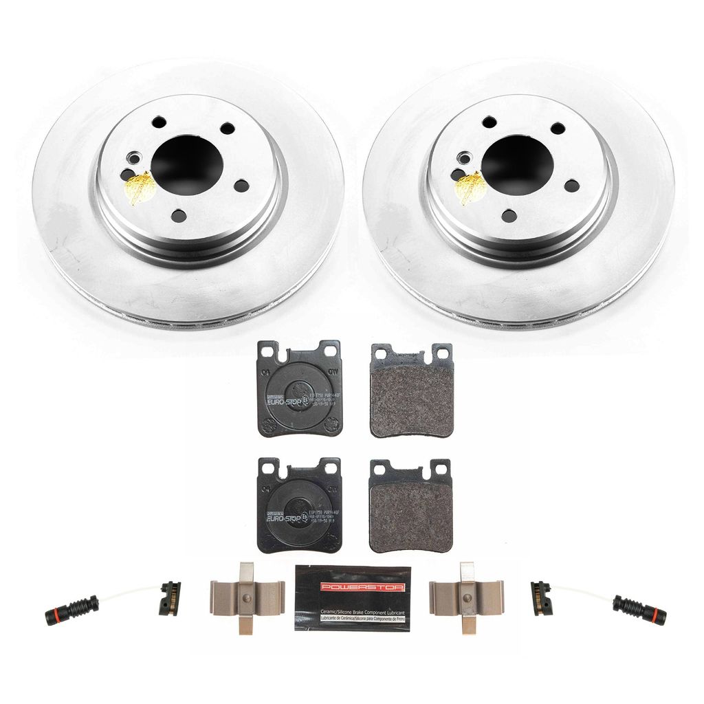 PowerStop ESK5054 - Genuine Geomet Coated Rotors, ECE-R90 Brake Pads + Hardware Kit