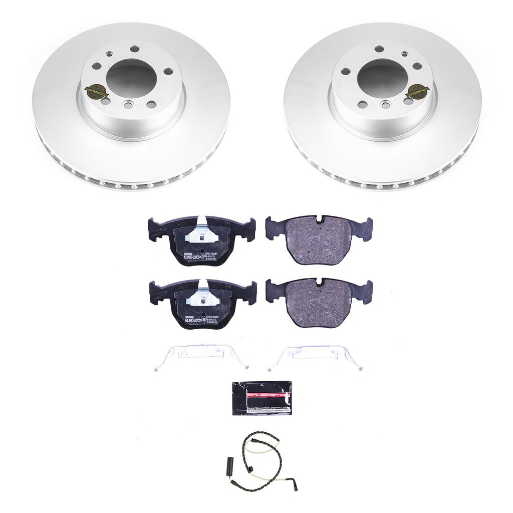 Genuine Geomet Coated Rotors, ECE-R90 Brake Pads + Hardware Kit