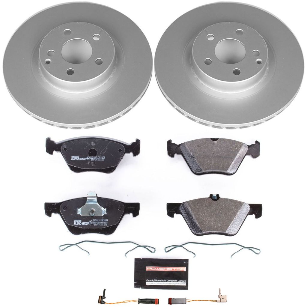 Genuine Geomet Coated Rotors, ECE-R90 Brake Pads + Hardware Kit