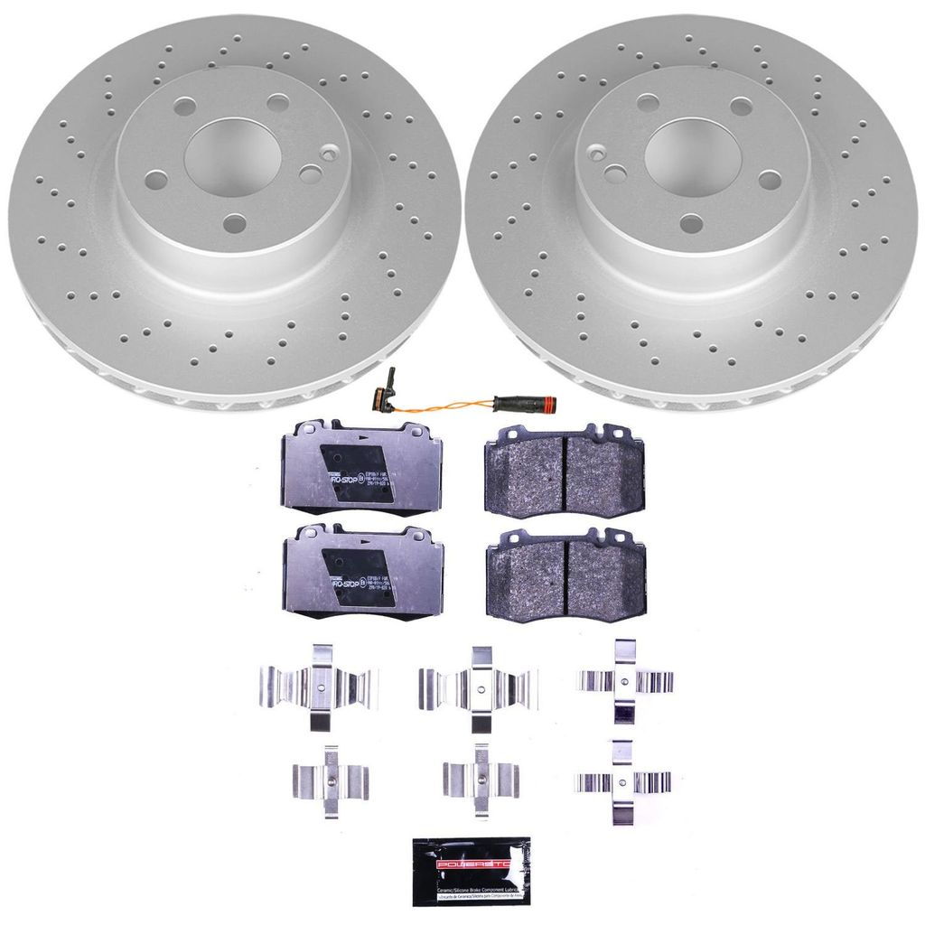 Genuine Geomet Coated Rotors, ECE-R90 Brake Pads + Hardware Kit