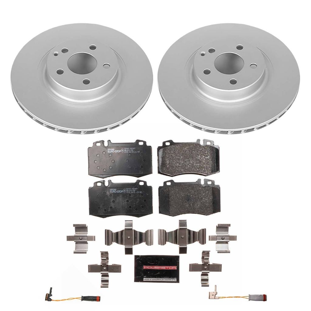 Genuine Geomet Coated Rotors, ECE-R90 Brake Pads + Hardware Kit