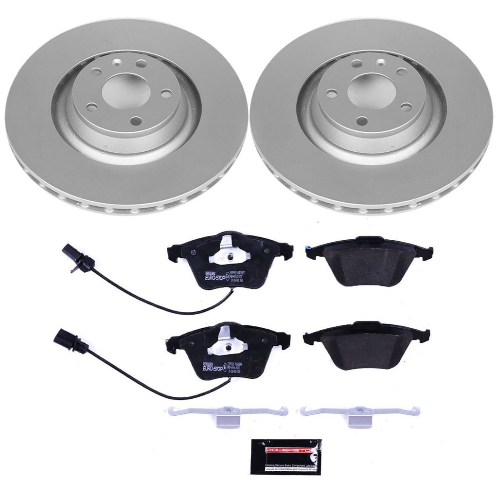 Genuine Geomet Coated Rotors, ECE-R90 Brake Pads + Hardware Kit