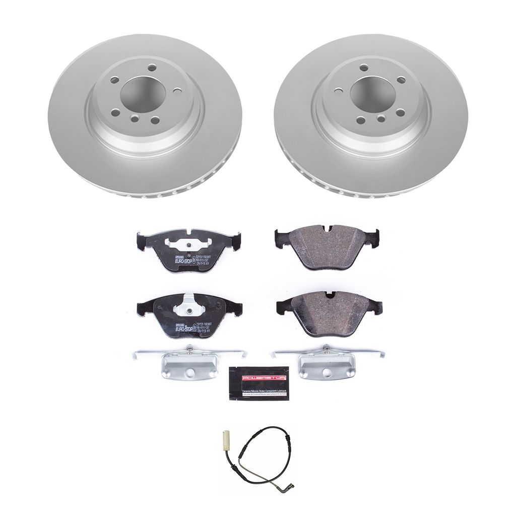 Genuine Geomet Coated Rotors, ECE-R90 Brake Pads + Hardware Kit