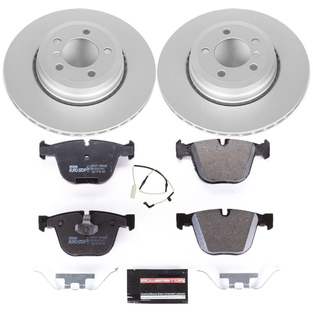 Genuine Geomet Coated Rotors, ECE-R90 Brake Pads + Hardware Kit