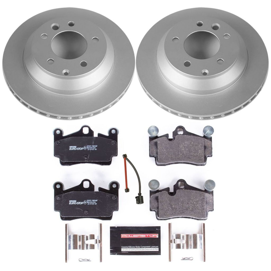 Genuine Geomet Coated Rotors, ECE-R90 Brake Pads + Hardware Kit