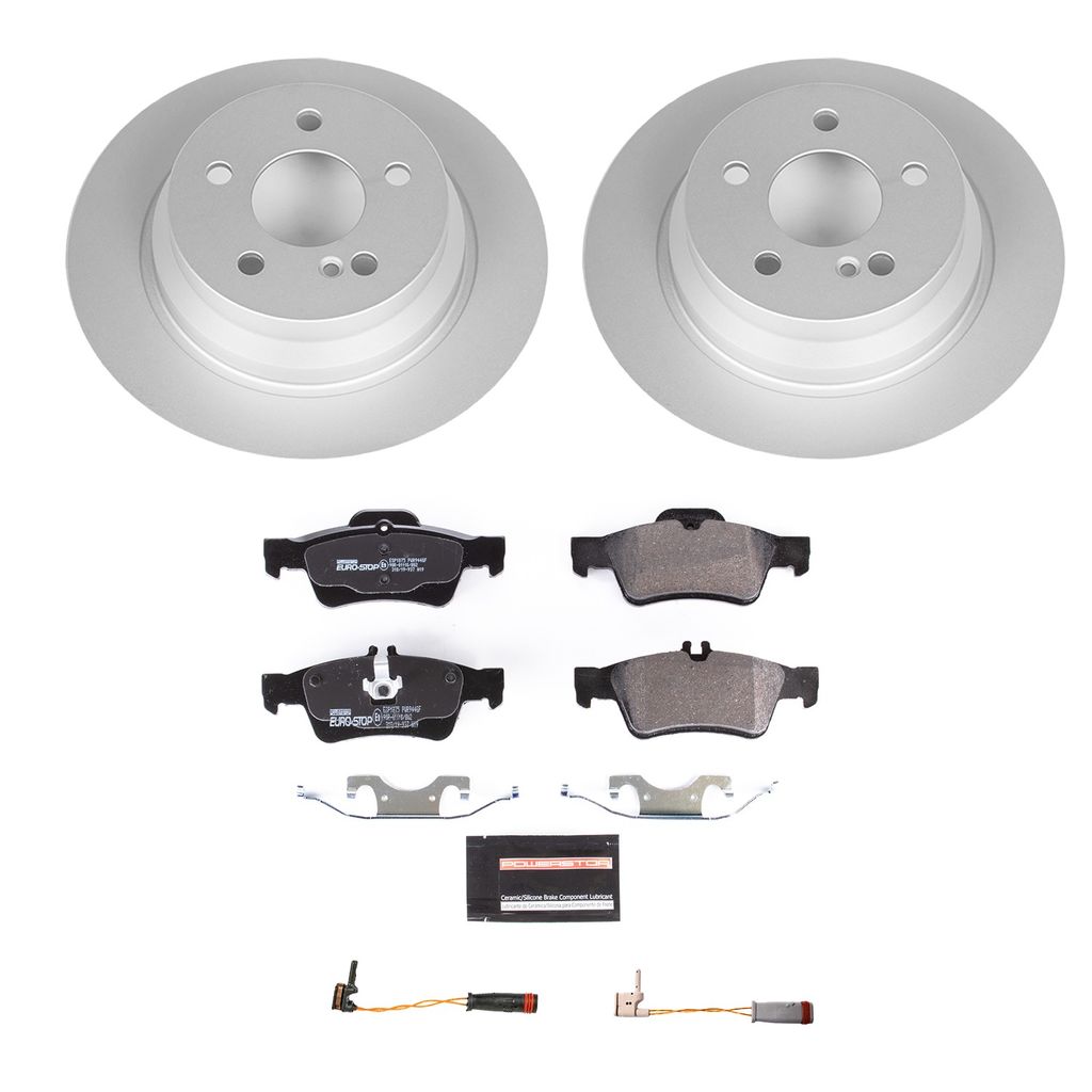 Genuine Geomet Coated Rotors, ECE-R90 Brake Pads + Hardware Kit