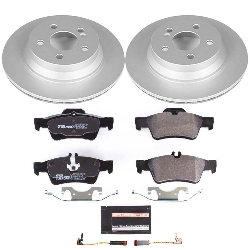 Genuine Geomet Coated Rotors, ECE-R90 Brake Pads + Hardware Kit