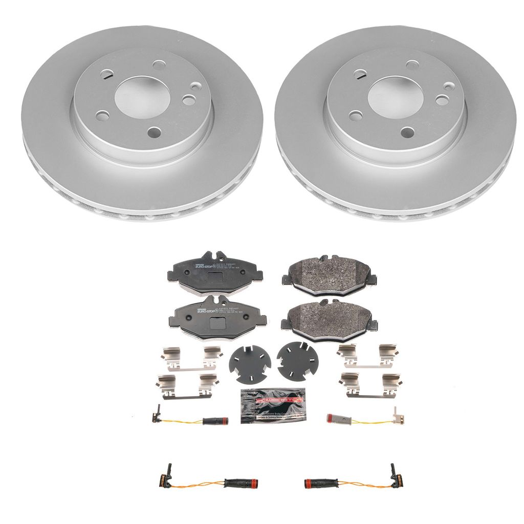 Genuine Geomet Coated Rotors, ECE-R90 Brake Pads + Hardware Kit