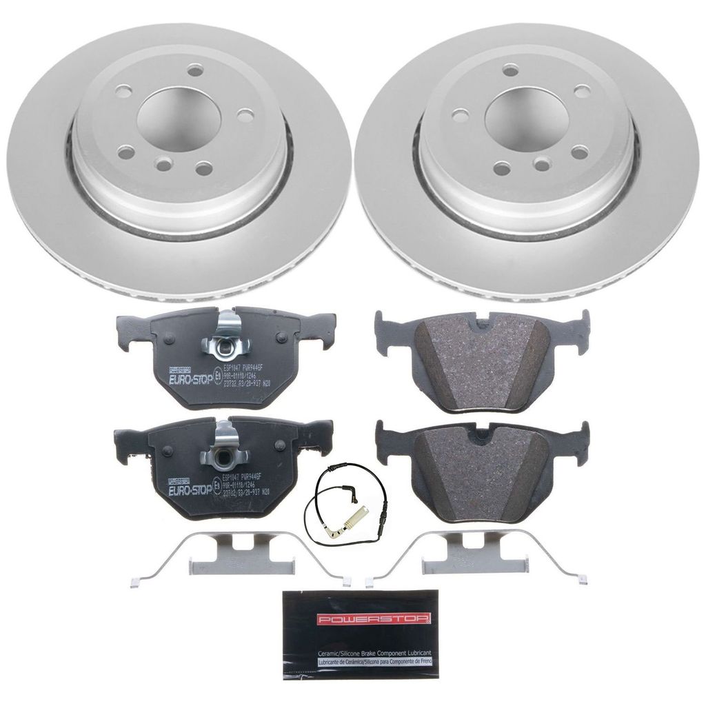 Genuine Geomet Coated Rotors, ECE-R90 Brake Pads + Hardware Kit