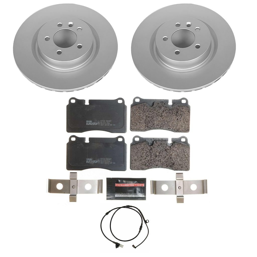 Genuine Geomet Coated Rotors, ECE-R90 Brake Pads + Hardware Kit