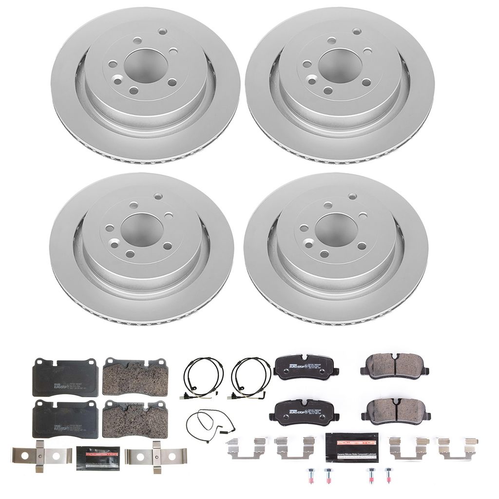 PowerStop ESK5443 - Genuine Geomet Coated Rotors, ECE-R90 Brake Pads + Hardware Kit