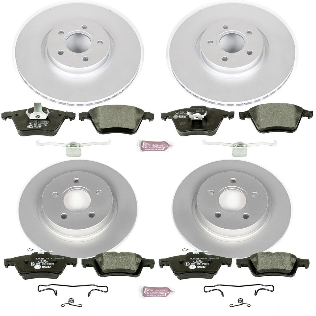 PowerStop ESK5469 - Genuine Geomet Coated Rotors, ECE-R90 Brake Pads + Hardware Kit