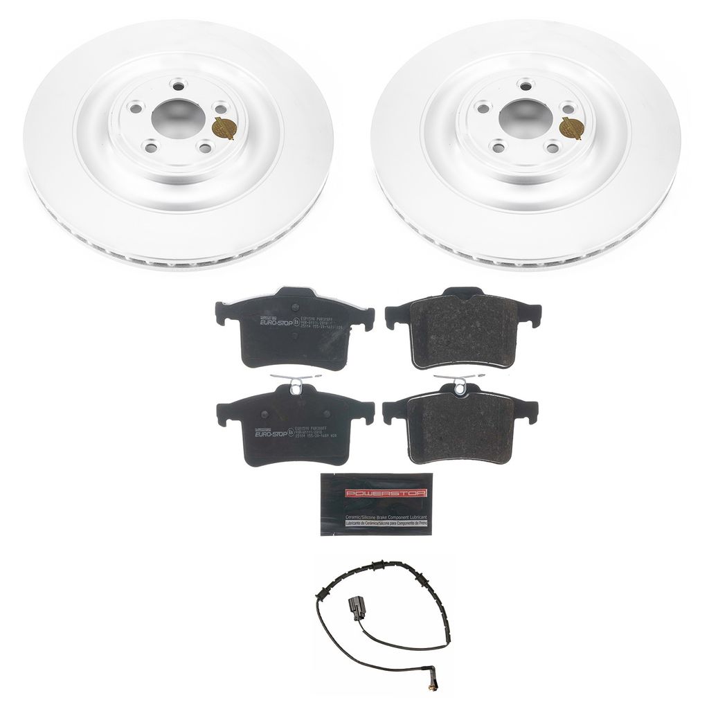 Genuine Geomet Coated Rotors, ECE-R90 Brake Pads + Hardware Kit