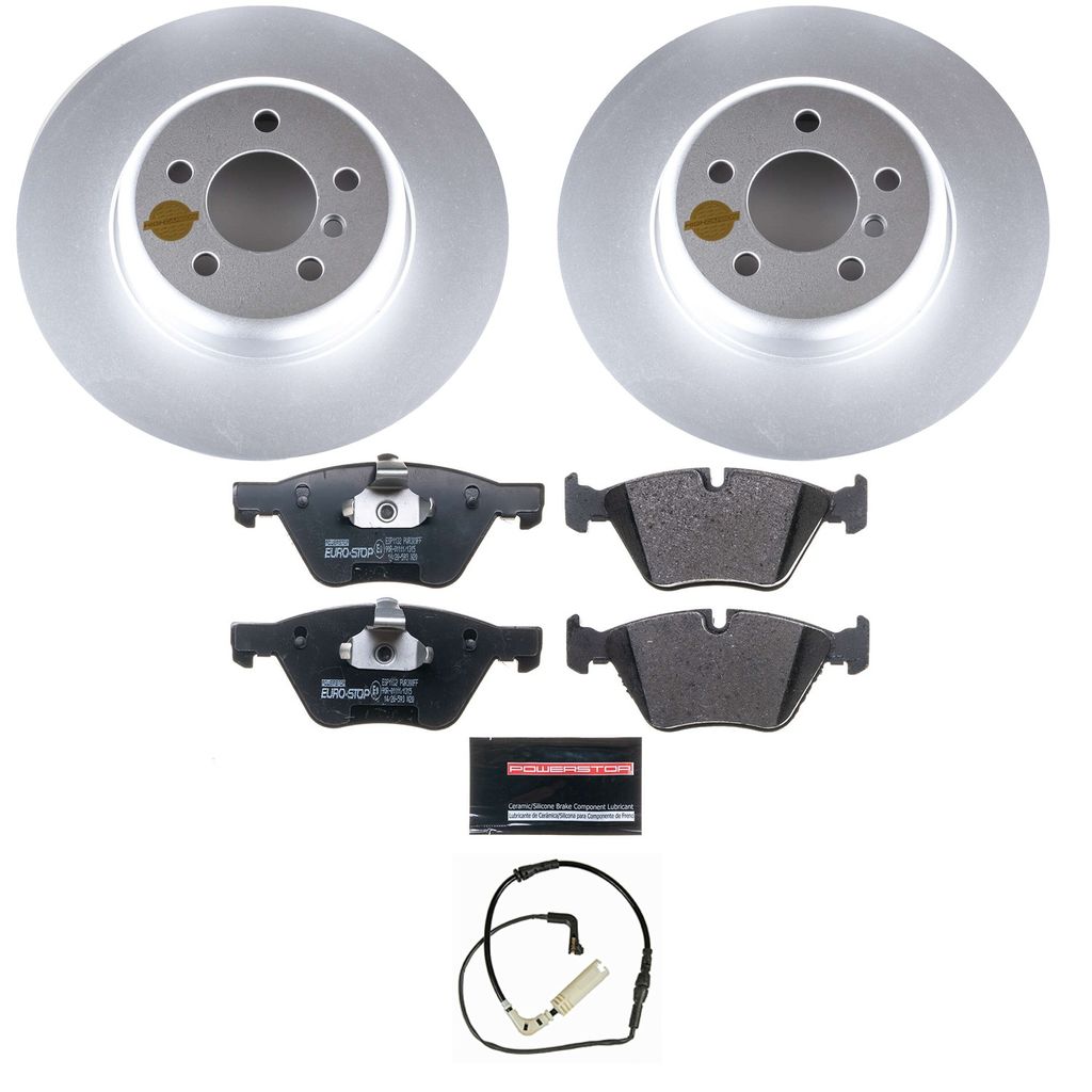 PowerStop ESK5694 - Genuine Geomet Coated Rotors, ECE-R90 Brake Pads + Hardware Kit