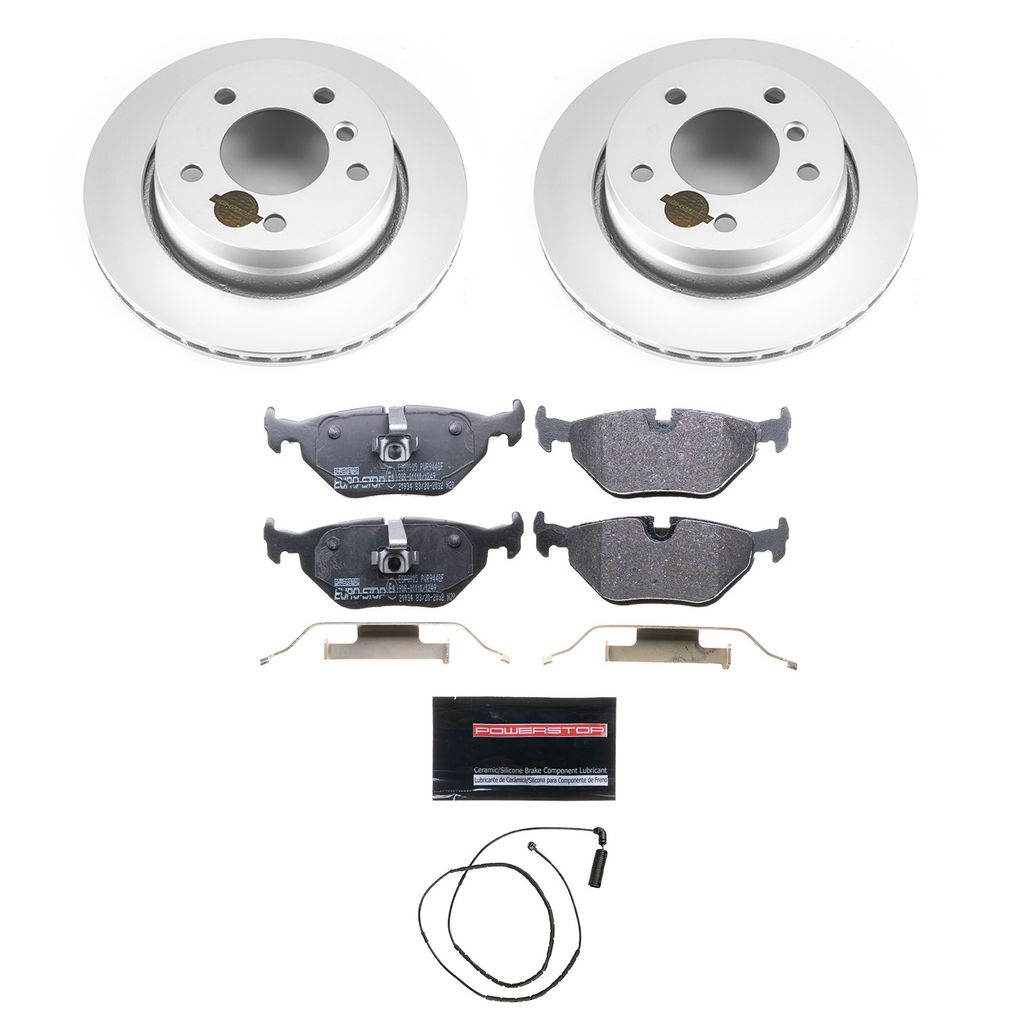 PowerStop ESK613 - Genuine Geomet Coated Rotors, ECE-R90 Brake Pads + Hardware Kit